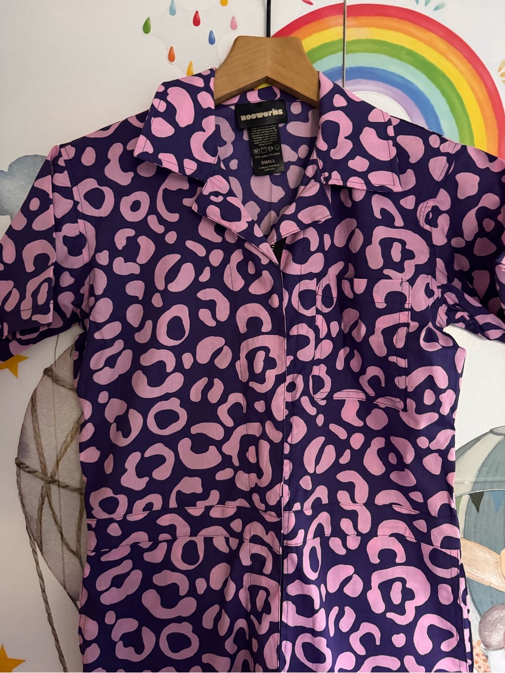 Nooworks cheetah spot coveralls small NWOT - Picture 4 of 12